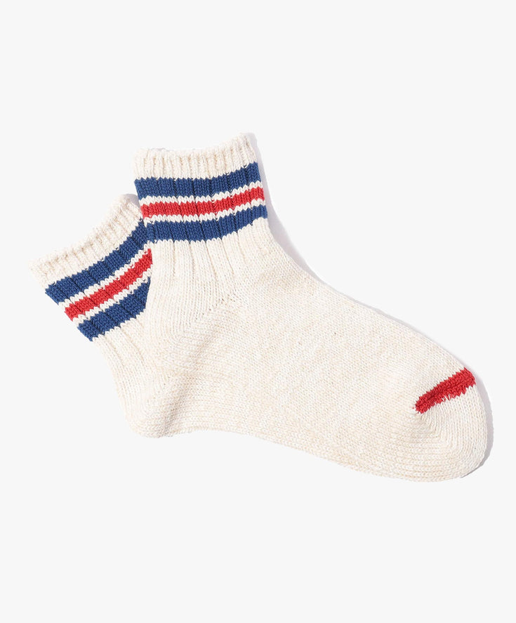 3 Line Slub Socks - Off White
