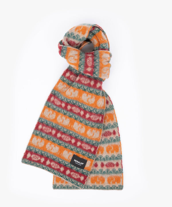 Elephants On Candy Scarf - Biscuit