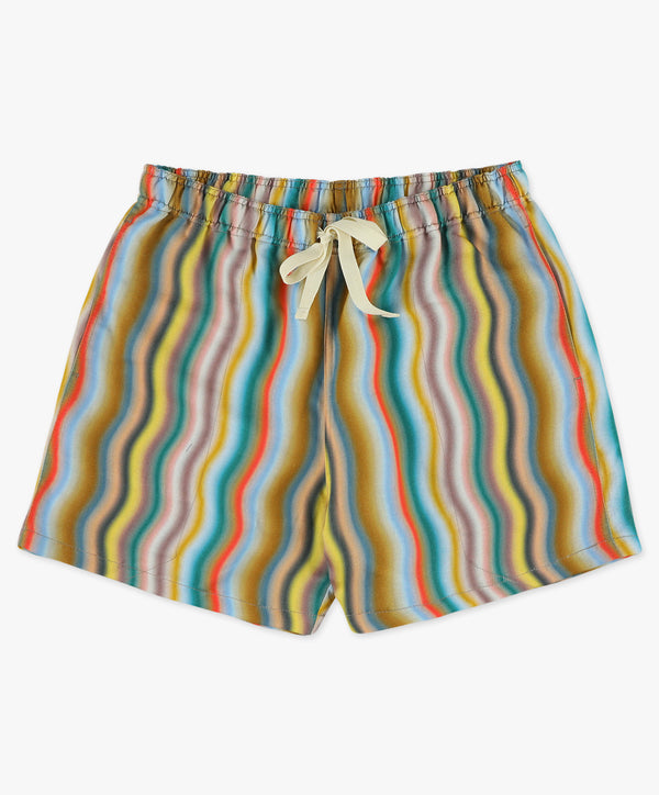 Smiling Shorts - Multi Wave Hemp Print