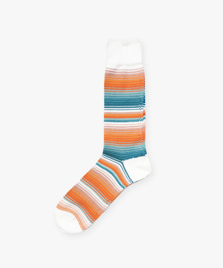 Sarape Stripes Crew Socks - White