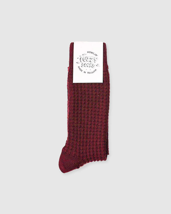 Fuzzy Waffle Socks - Bordeaux