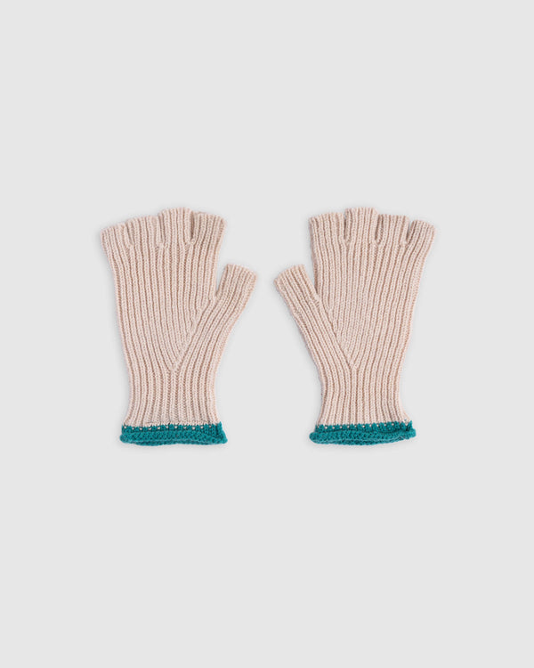 Lost My Fingers Ribbed Gloves - Oatmilk