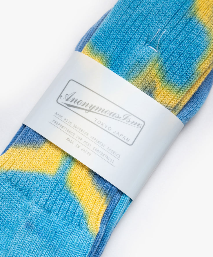 Tie Dye Crew Socks - Blue