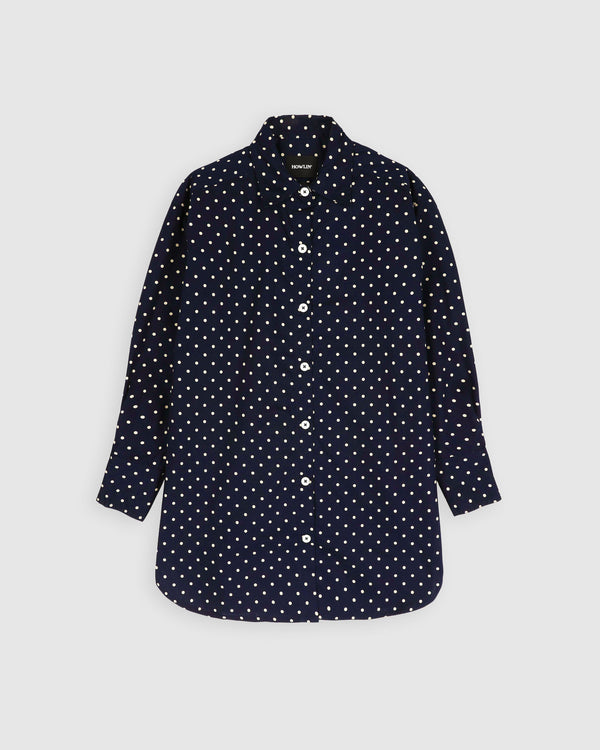 Big Lovely Shirt - Japanese Polka Dots - Navy (Women)