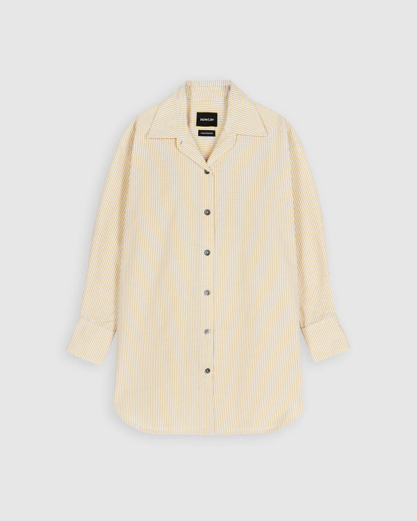 Big Lovely Shirt - Seersucker Stripes - Butter In The Sun (Women)