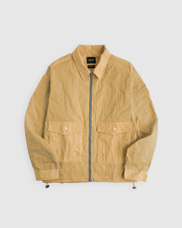 Boxy Swing Jacket For Women - Grungy Japanese Nylon Twill - Yellow (Women)