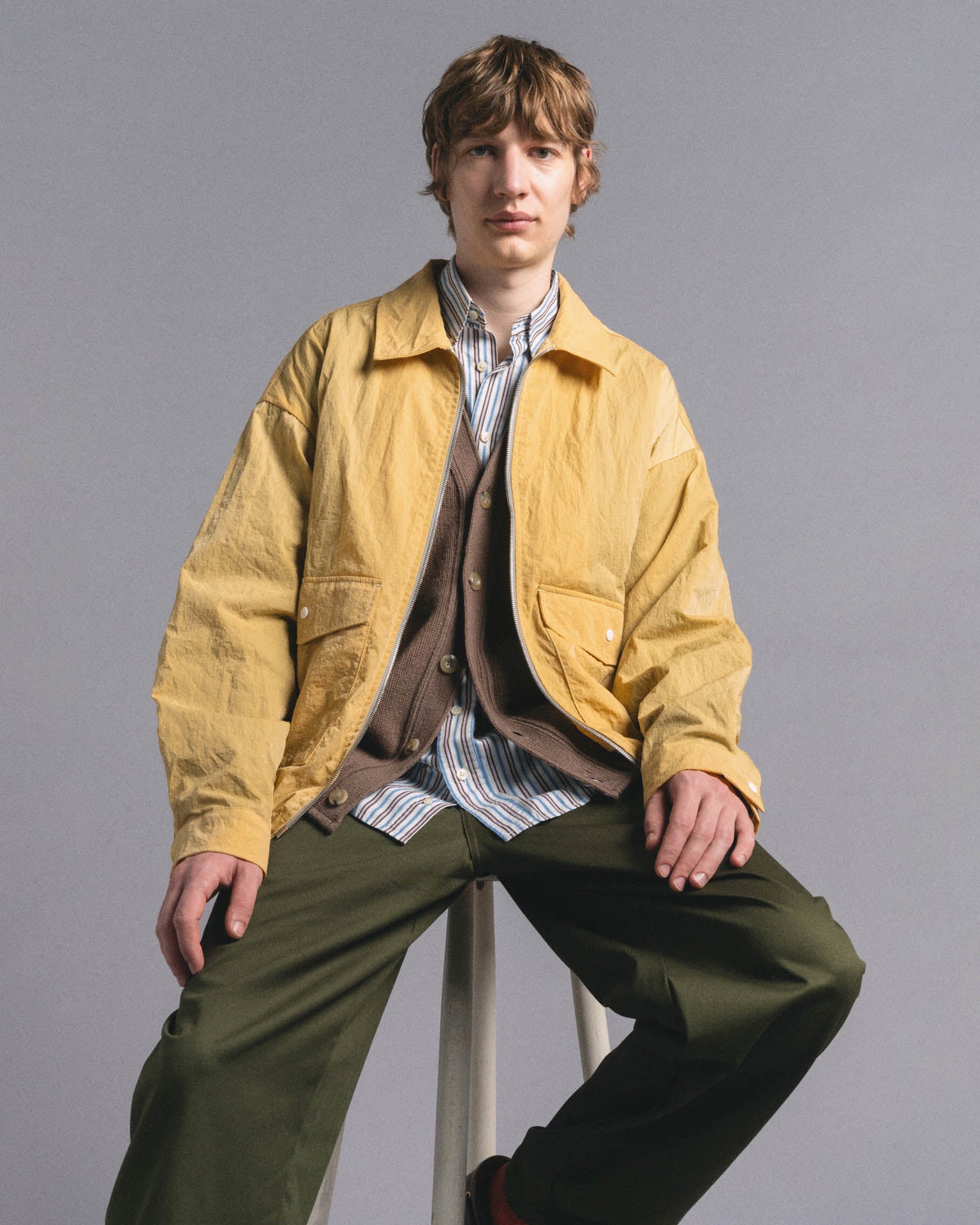 Howlin' Boxy Swing Jacket - Grungy Japanese Nylon Twill - Yellow SS26