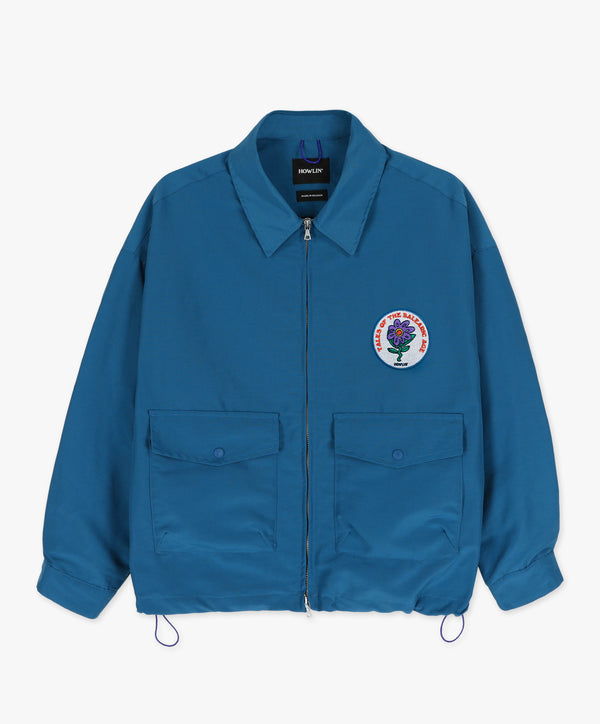 Boxy Swing Jacket - Tales Of The Balearic Age - Blue Water Repellent Nylon