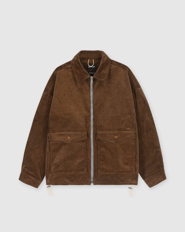 Boxy Swing Jacket For Women - Corduroy - Brown (Women)