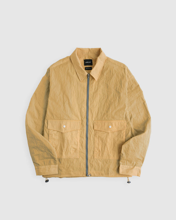 Boxy Swing Jacket For Women - Grungy Japanese Nylon Twill - Yellow (Women)