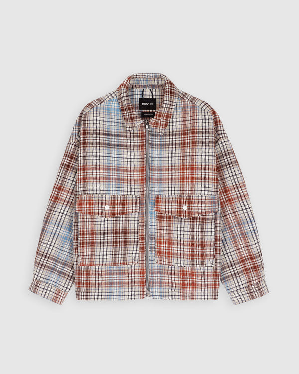 Boxy Swing Jacket For Women - Japanese Twill Check - Sand (Women)