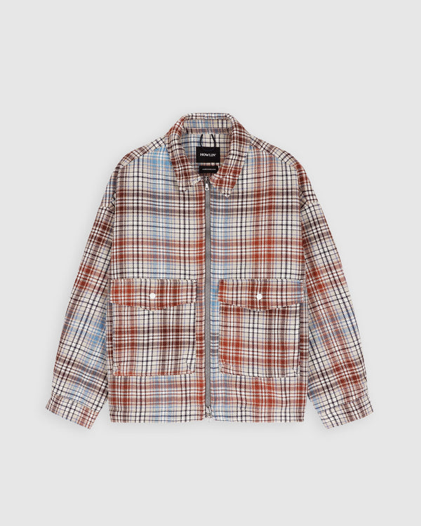 Boxy Swing Jacket For Women - Japanese Twill Check - Sand (Women)