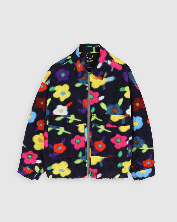 Boxy Swing Jacket For Women - Trippy Flowers - Space (Women)