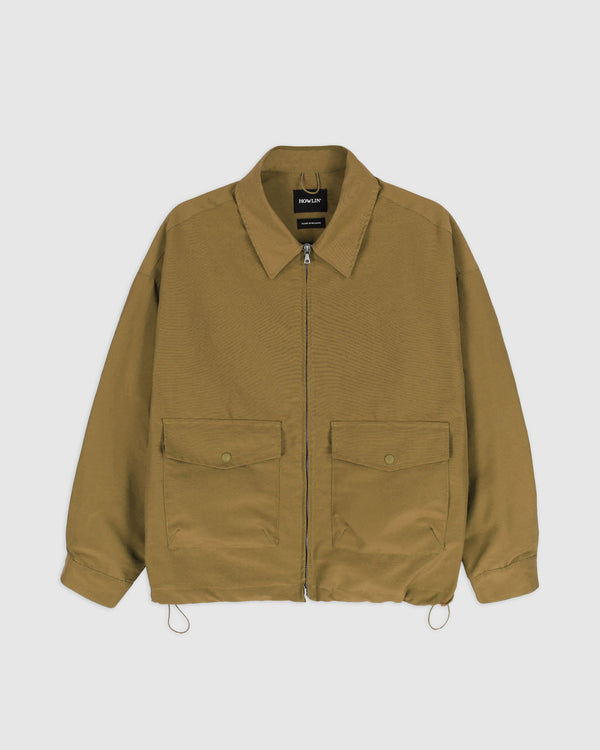Boxy Swing Jacket - Khaki Water Repellent Nylon