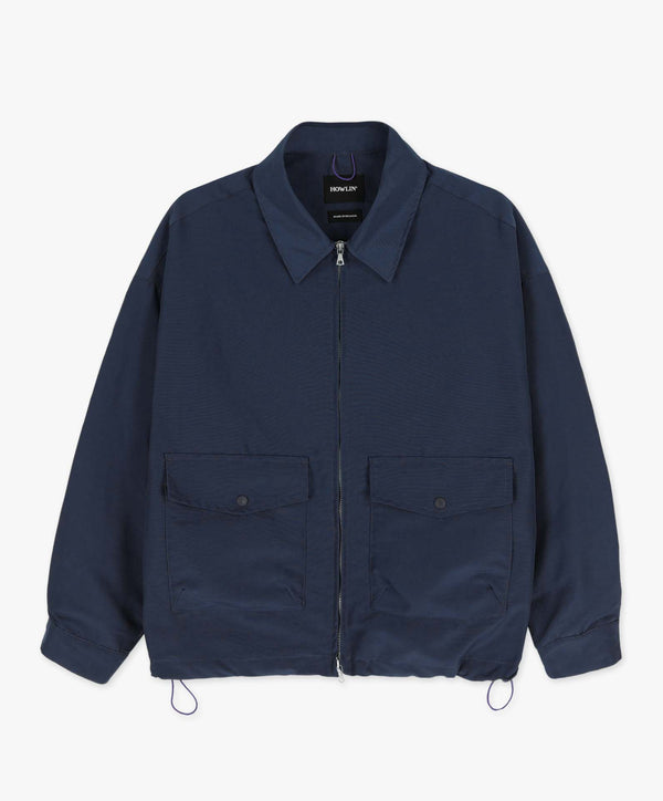 Boxy Swing Jacket - Water Repellent Nylon - Navy