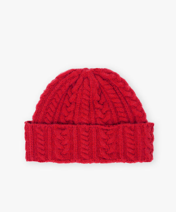 Cable Festival Hat - Red Fire