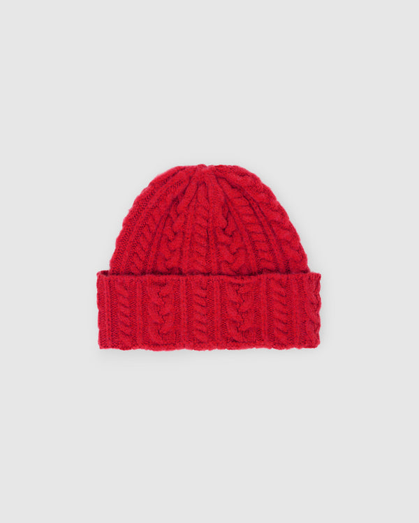 Cable Festival Hat - Red Fire