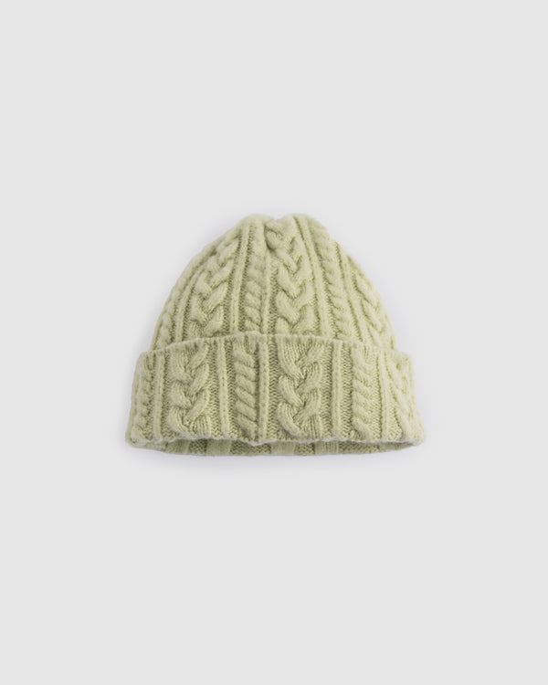 Cable Festival Hat - Soft Green
