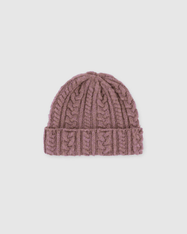 Cable Festival Hat - Soft Pink