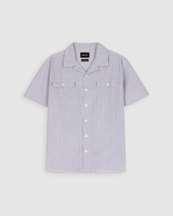 Cool Breeze Shirt - Seersucker Stripes - Blue Moon