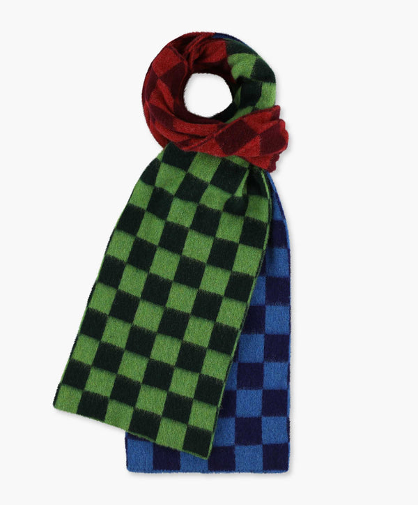 Cosmic Checkerboard Scarf - Forest