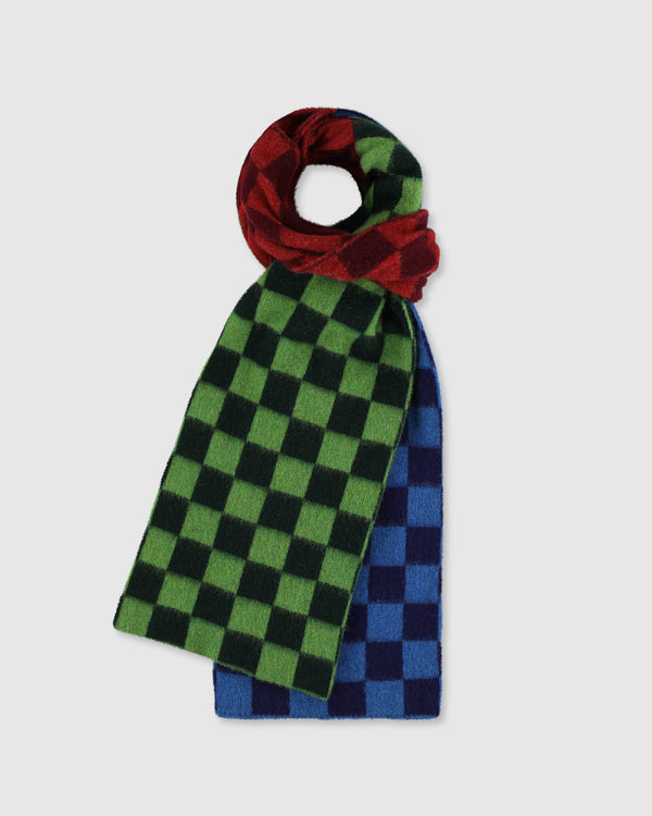 Cosmic Checkerboard Scarf - Forest