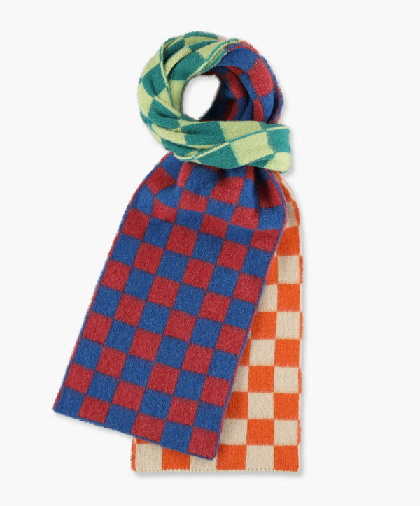 Cosmic Checkerboard Scarf - Sky Dream