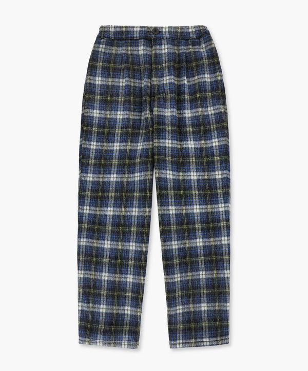 Cosmic Pants - Brushed Japanese Wool Check Blue Mix