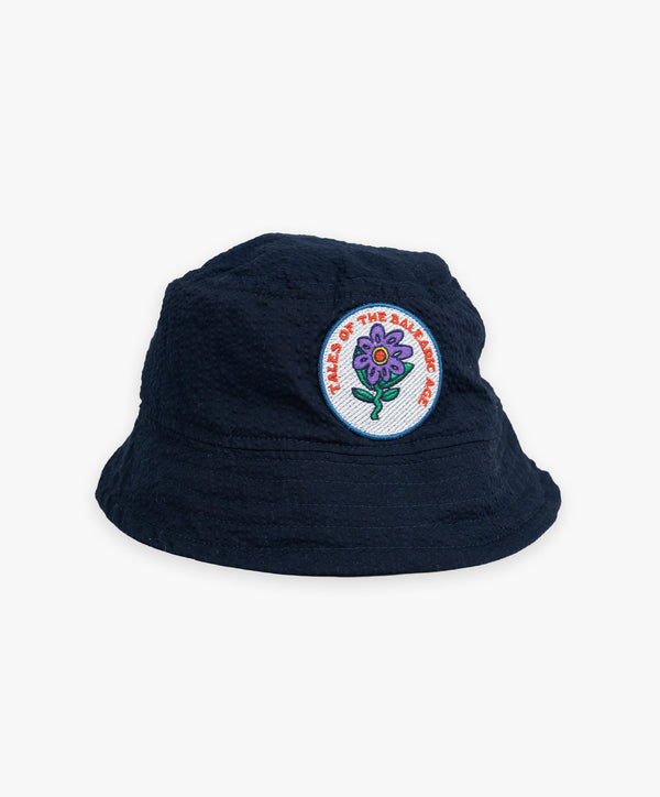 Dream On Dreamer Hat With Patch - Navy Japanese Seersucker