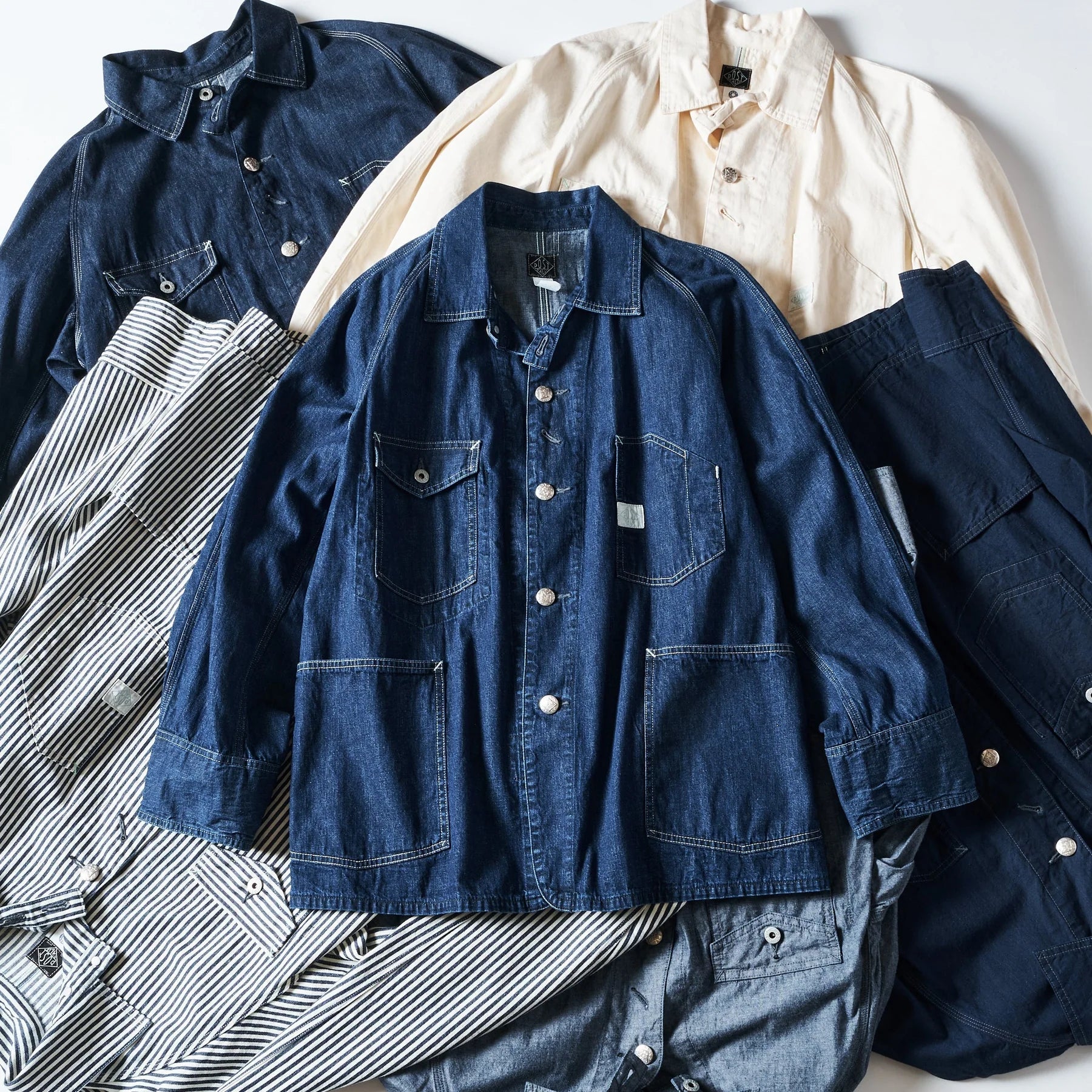 ジャケット・アウター Vintage POST O'ALLS Engineer's Jacket L Post OverAlls - Engineer's Jacket - Deep Washed Indigo - SS24