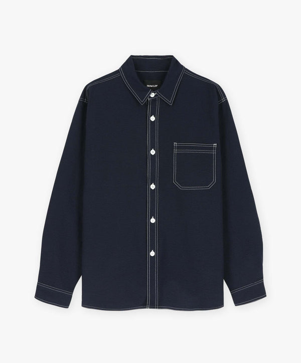 Everyday Shirt - Navy Seersucker