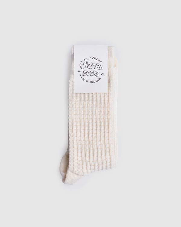 Fuzzy Waffle Socks - Ecru