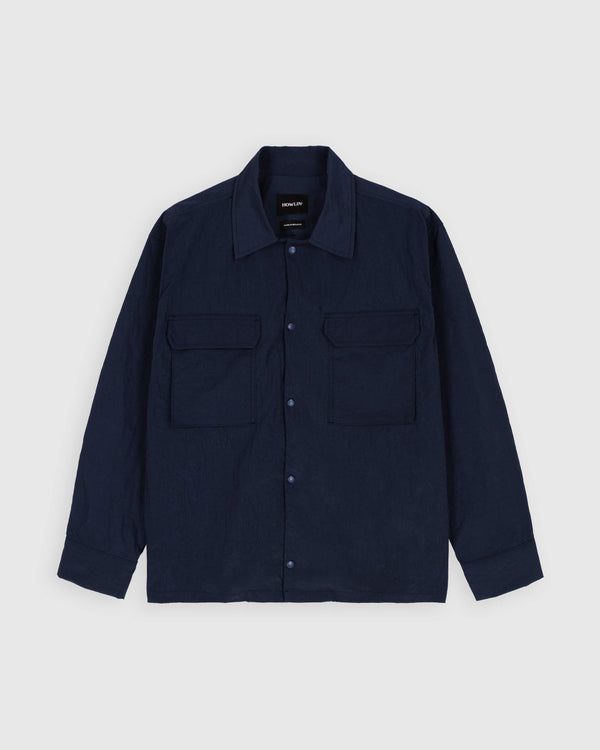 Hidden Shirt - Grungy Japanese Nylon Twill - Deep Navy