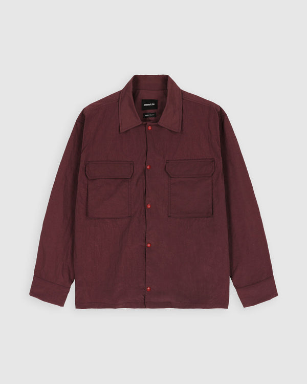 Hidden Shirt - Grungy Japanese Nylon Twill - Burgundy