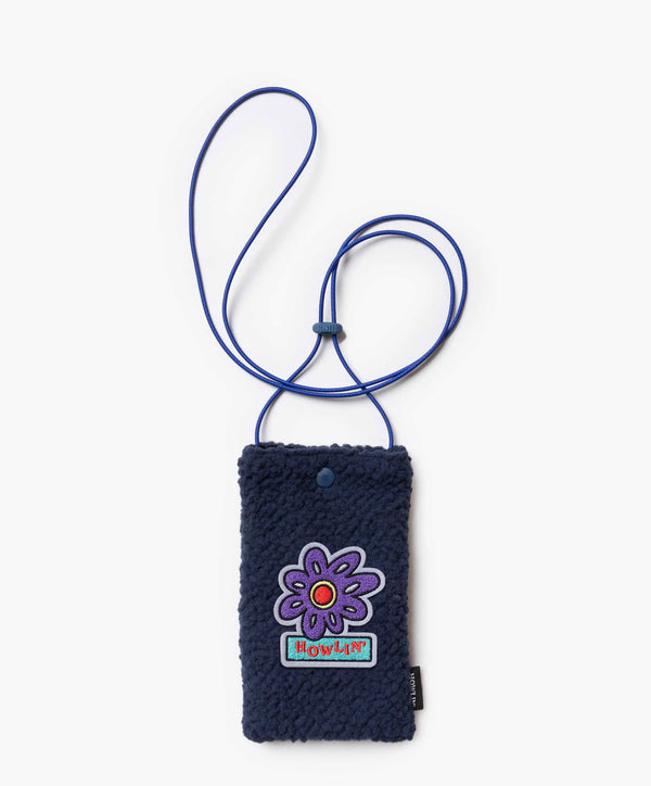 Howlin’ Flower Pouch - Recycled Shearling Navy