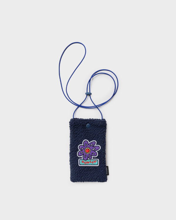 Howlin’ Flower Pouch - Recycled Shearling Navy