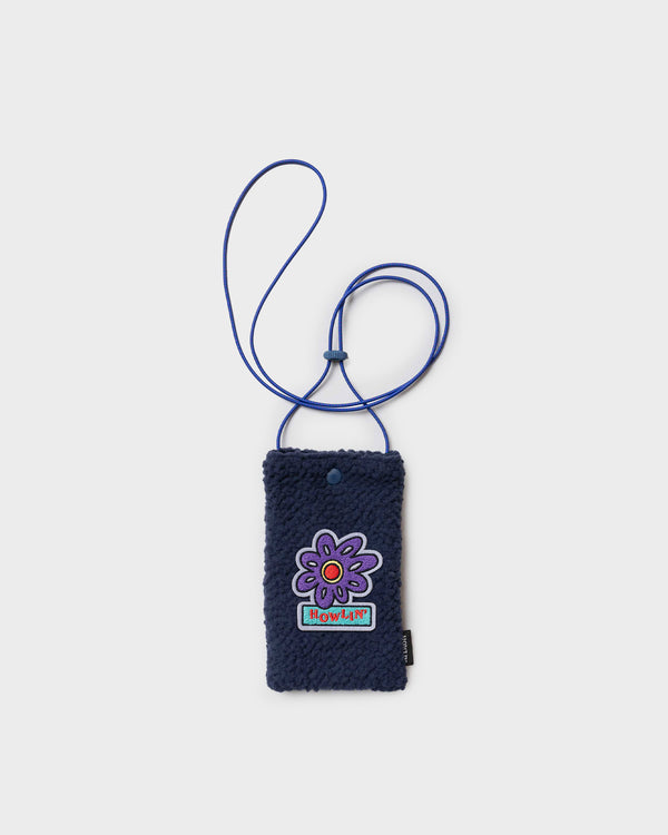 Howlin’ Flower Pouch - Recycled Shearling Navy