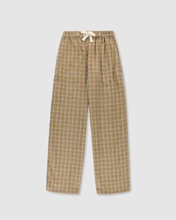 Love Pants - Brushed Japanese Cotton Check Camel (Women)