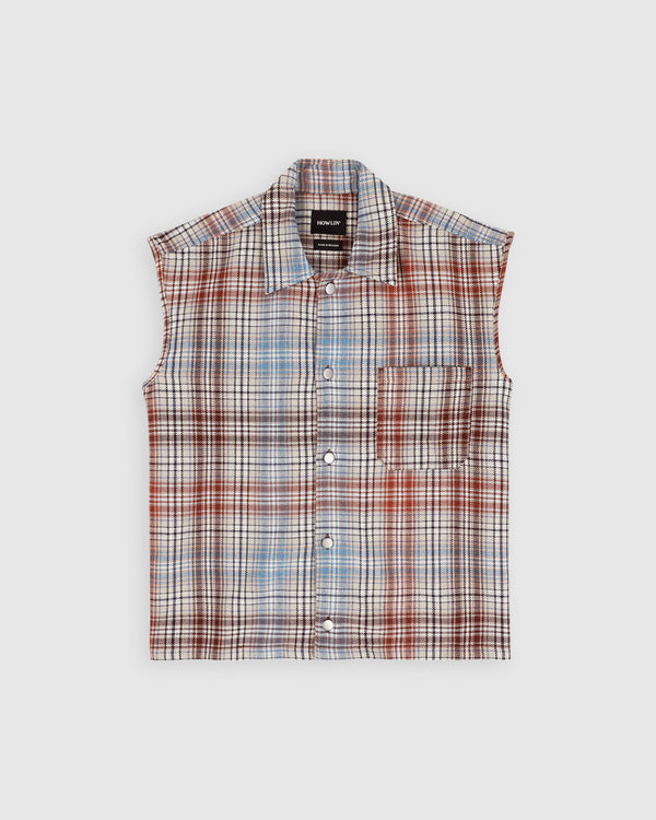 No More Sleeves Shirt - Japanese Twill Check - Sand