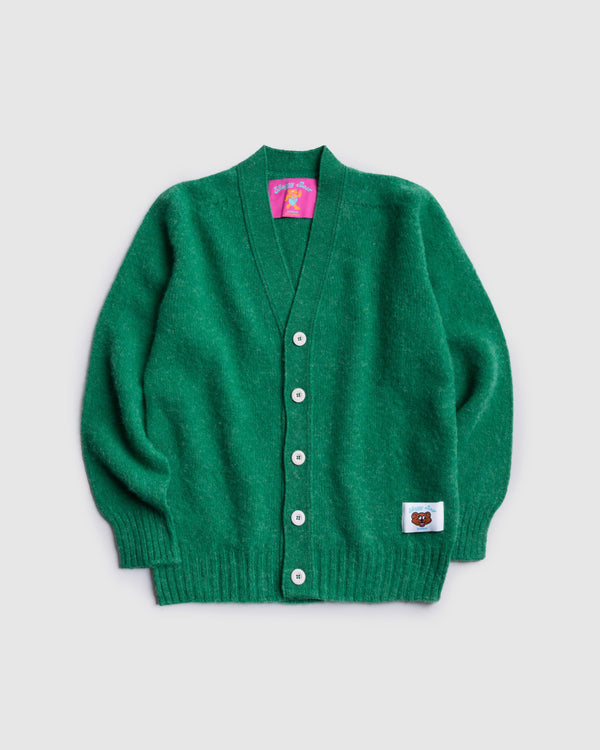 Shaggy Bear Cardigan - Greendream