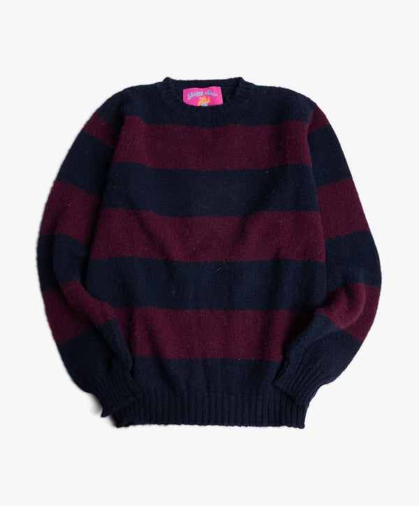 Shaggy Bear Chunky Stripes - Navy