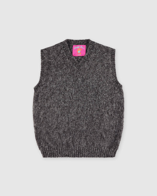 Shaggy Bear Slipover - Black Melange