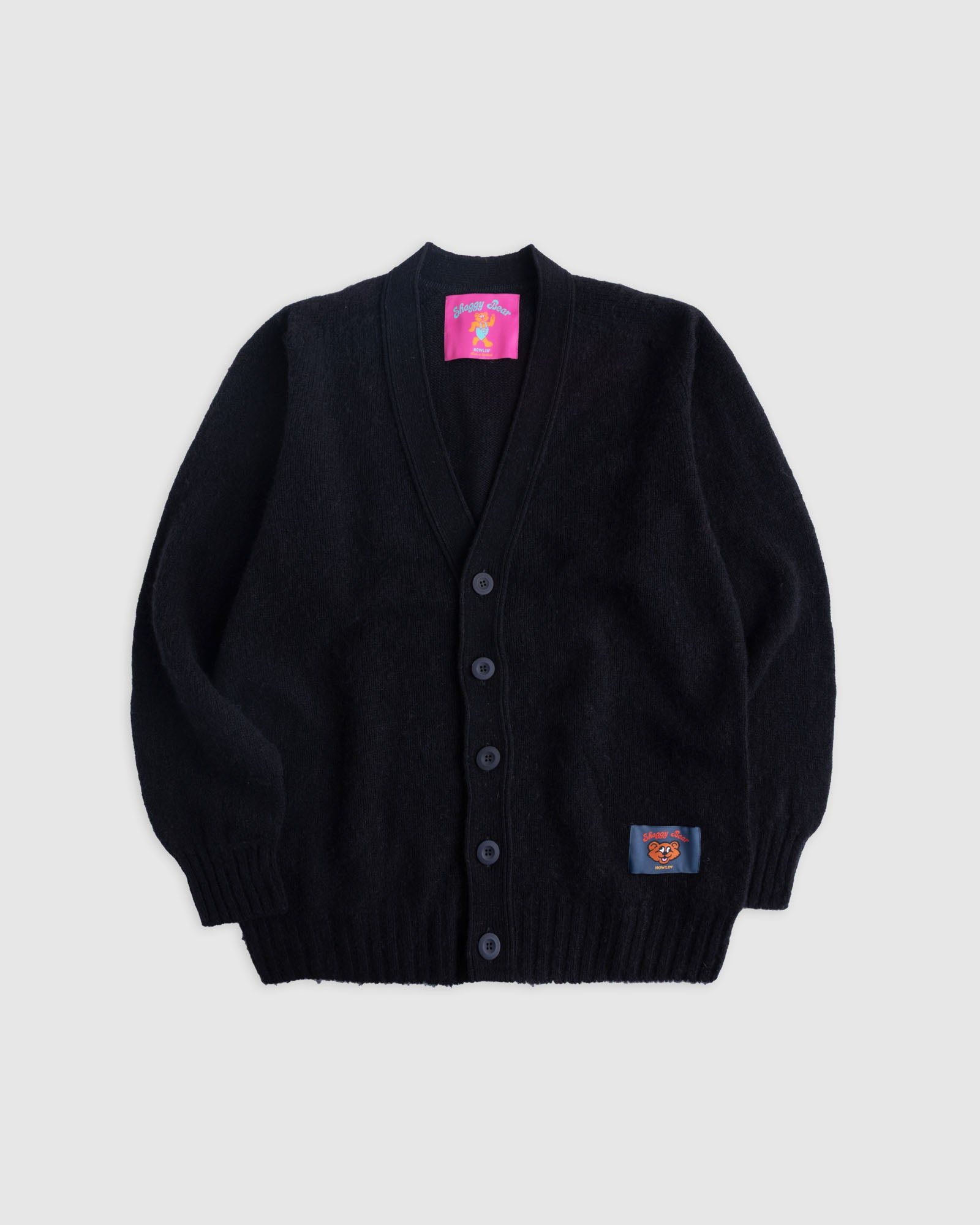 Howlin' Shaggy Bear Cardigan - Black SS26