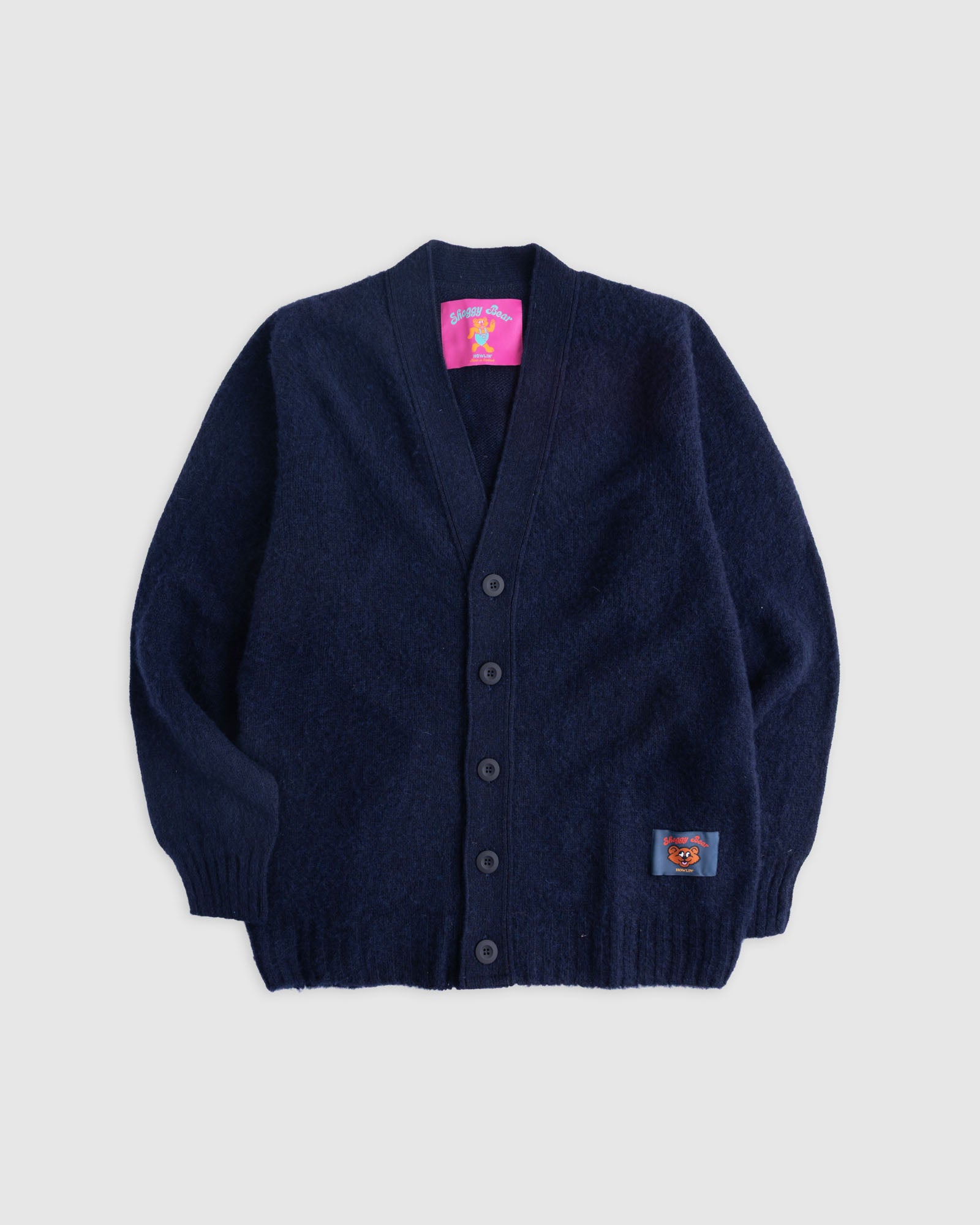 Howlin' Shaggy Bear Cardigan - Navy SS26