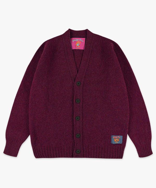 Shaggy Bear Cardigan - Wine