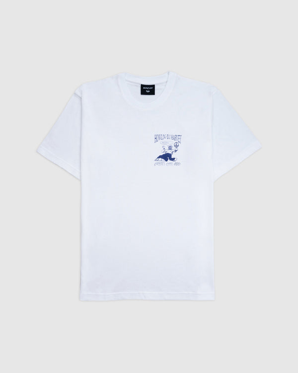 T-shirt With Purple Chest Logo  - White *Ltd