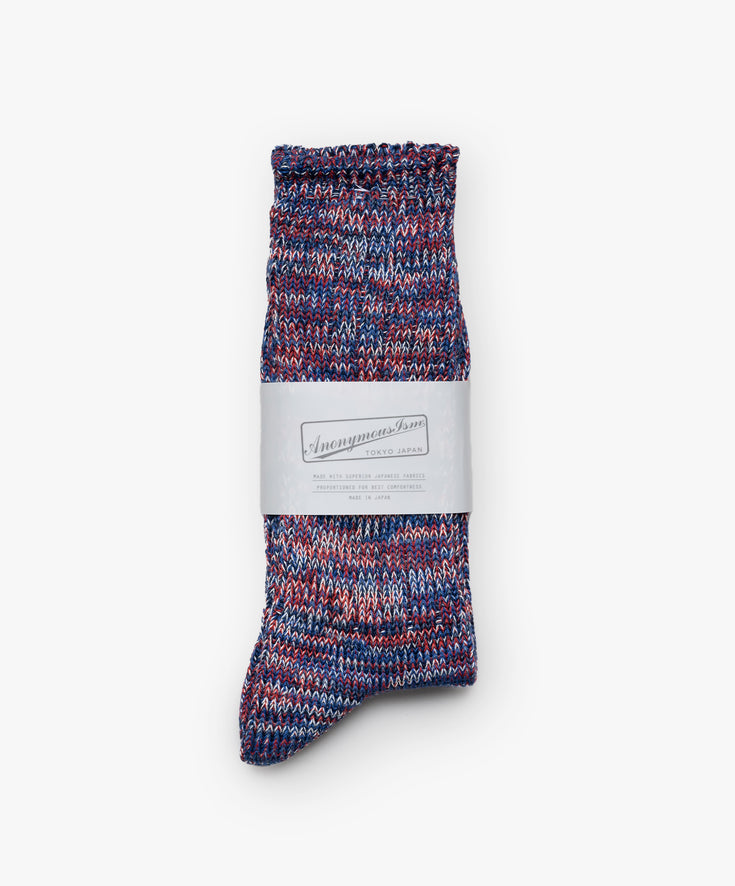 5 Color Mix Crew Socks - Navy