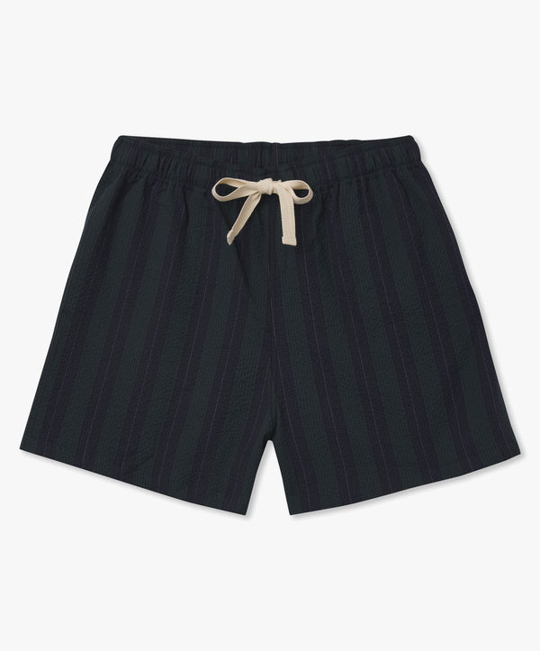 Smiling Shorts  - Navy Stripes Seersucker