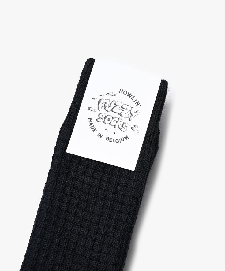Fuzzy Waffle Socks - Black