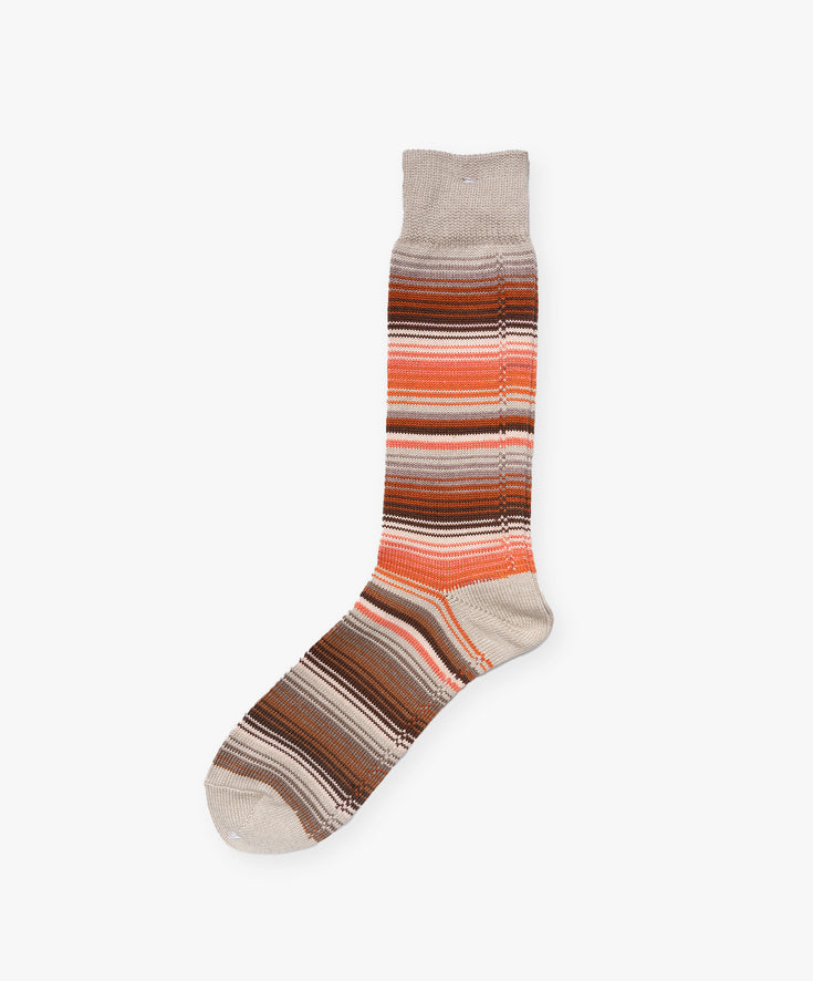 Sarape Stripes Crew Socks - Beige